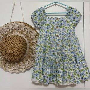 Joie Blue and Green Floral Kids Dress